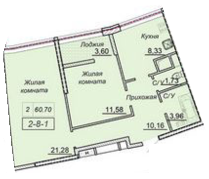 2-кімнатна 59.6 м² в ЖК Сорок третя перлина від 28 850 грн/м², Одеса