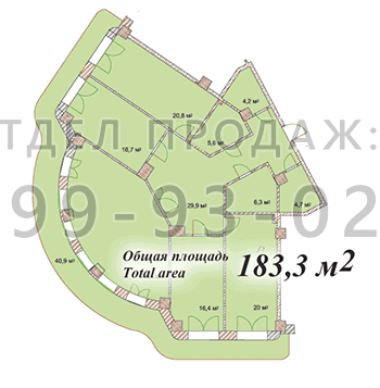 Свободная планировка 183.3 м² в ЖК Наследие Дерибаса от 46 700 грн/м², Одесса