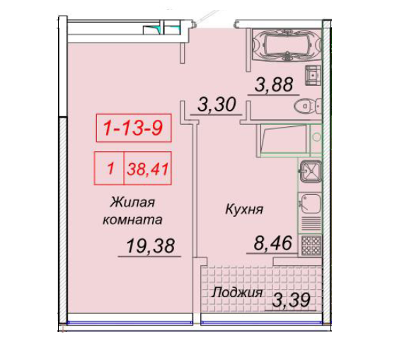 1-комнатная 38.41 м² в ЖК Сорок четвертая жемчужина от 23 400 грн/м², Одесса