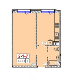 1-комнатная 42.14 м² в ЖК Сорок шестая жемчужина от 15 250 грн/м², Одесса