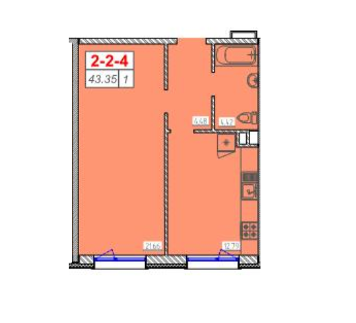 1-комнатная 43.35 м² в ЖК Сорок шестая жемчужина от 15 250 грн/м², Одесса