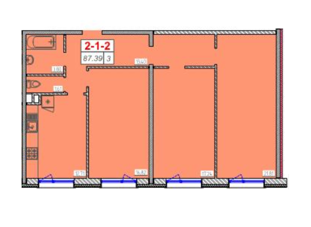 3-кімнатна 87.39 м² в ЖК Сорок шоста перлина від 17 800 грн/м², Одеса