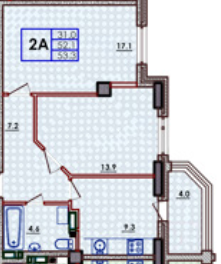 2-комнатная 53.3 м² в ЖК Волна от 16 850 грн/м², Одесса