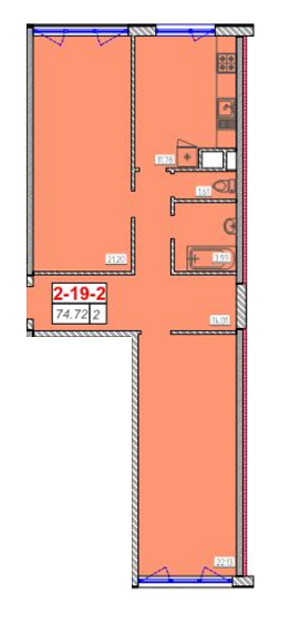 2-комнатная 74.72 м² в ЖК Сорок шестая жемчужина от 17 900 грн/м², Одесса