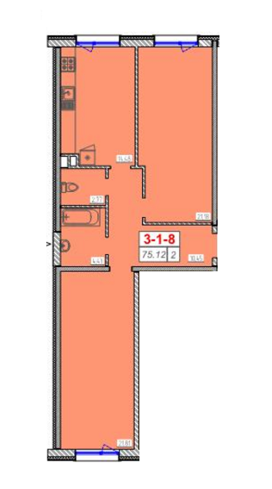 2-комнатная 75.12 м² в ЖК Сорок шестая жемчужина от 18 100 грн/м², Одесса