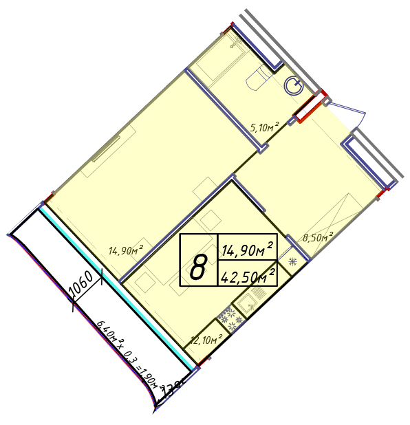 1-комнатная 42.5 м² в ЖК Graf у моря от 42 600 грн/м², Одесса