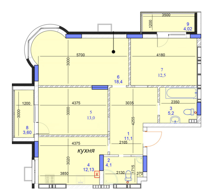 3-кімнатна 83.2 м² в ЖК Садочок від 21 000 грн/м², с. Новосілки