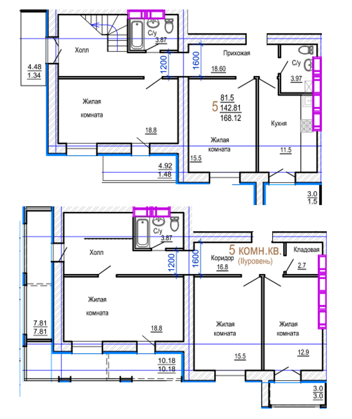 Двухуровневая 168.12 м² в ЖК Солнечный квартал 4 от 16 500 грн/м², Харьков