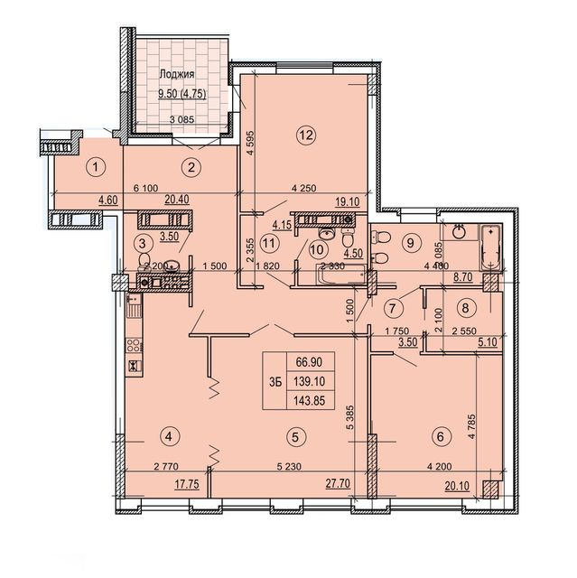 3-комнатная 143.85 м² в ЖК Nodus от 57 900 грн/м², Харьков