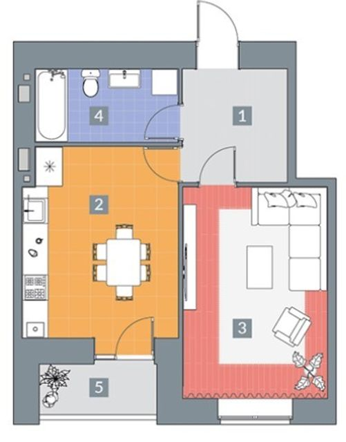 1-комнатная 49 м² в ЖК Крокус от 24 000 грн/м², Харьков