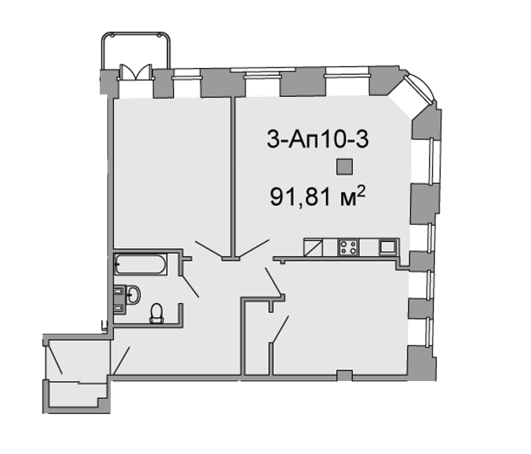 3-комнатная 91.81 м² в ЖК Троицкий от 38 750 грн/м², Днепр
