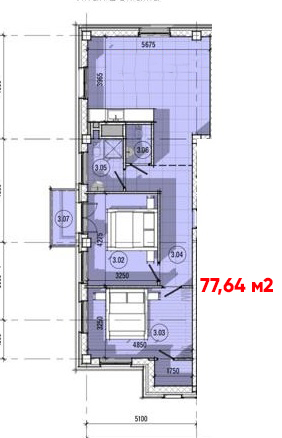 2-кімнатна 77.64 м² в КБ Villa Loft від 26 600 грн/м², Дніпро