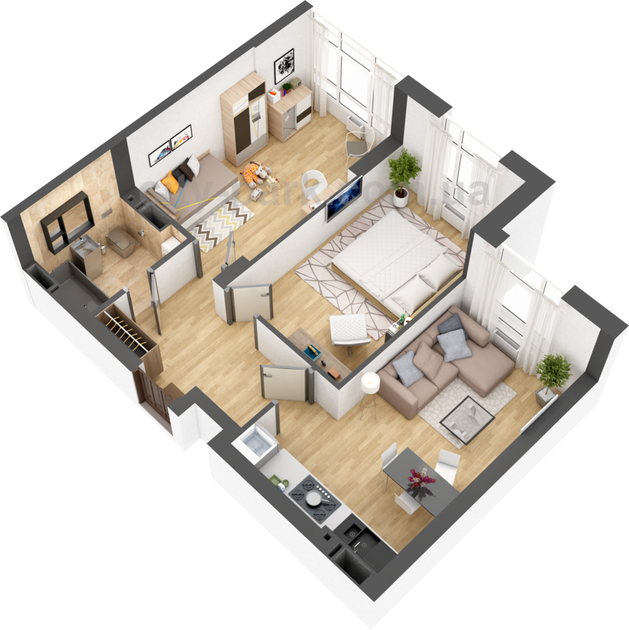 2-кімнатна 55.37 м² в ЖК City Park від 14 100 грн/м², м. Ірпінь