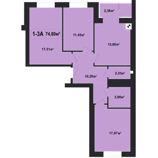 3-комнатная 74.8 м² в ЖК Покровский от 21 350 грн/м², пгт Гостомель