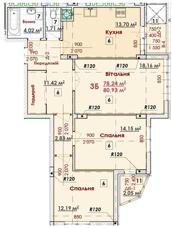 3-комнатная 80.93 м² в ЖК Соняшник от 15 000 грн/м², Львов