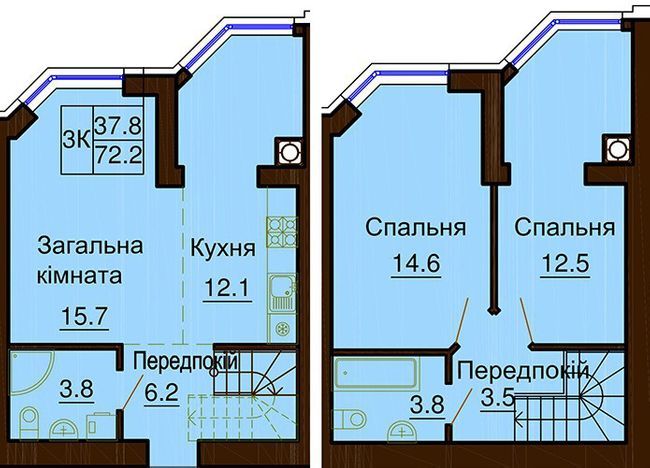 Дворівнева 72.2 м² в ЖК Софія Клубний від 30 000 грн/м², с. Софіївська Борщагівка