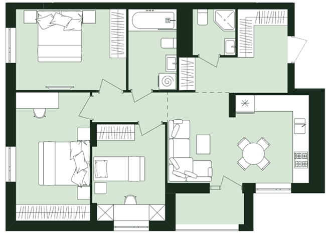 3-комнатная 72.75 м² в ЖК Avalon Zelena Street от 17 100 грн/м², Львов