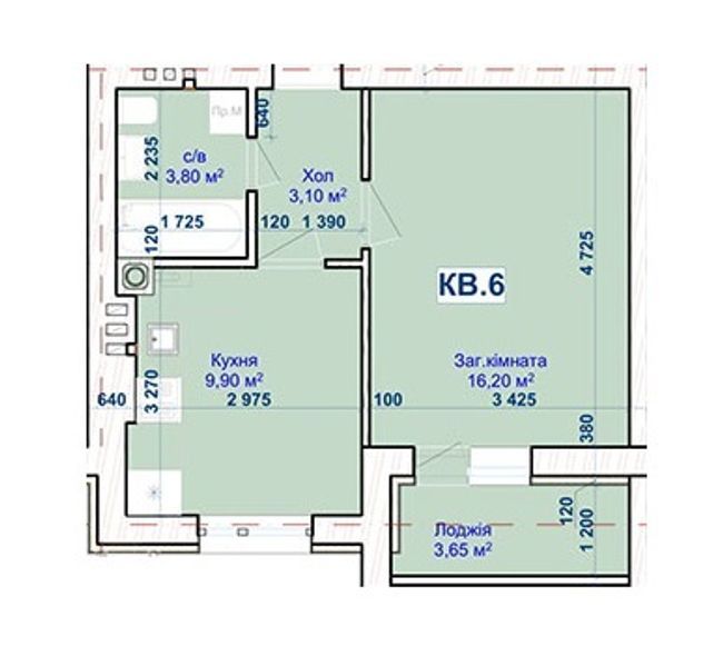 1-комнатная 36.65 м² в ЖК Хотів от застройщика, с. Хотов