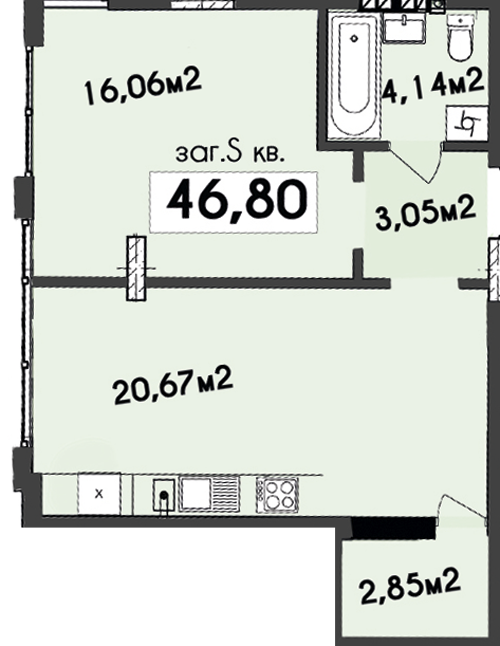 1-комнатная 46.8 м² в ЖК Sadova Resident от застройщика, Львов