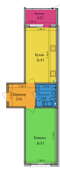 1-комнатная 48.33 м² в ЖК LaLaLand от 29 500 грн/м², Киев