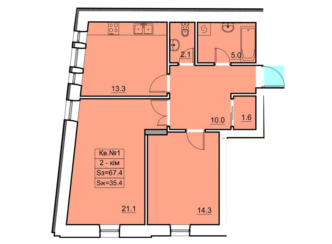 2-кімнатна 67.4 м² в ЖК Бейкер Стріт. Доктор Ватсон від 34 900 грн/м², Львів