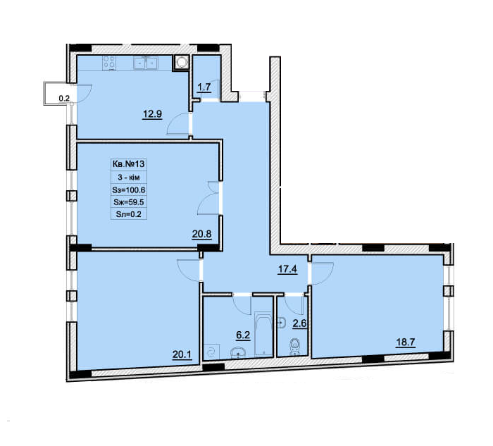 3-кімнатна 100.6 м² в ЖК Бейкер Стріт. Доктор Ватсон від 37 500 грн/м², Львів