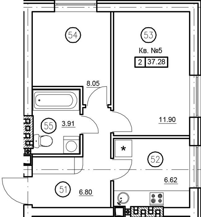 2-кімнатна 37.28 м² в ЖК Затишний (вул. Січова, 31) від 13 000 грн/м², с. Софіївська Борщагівка