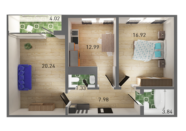 2-комнатная 67.32 м² в ЖК Горганы от 18 750 грн/м², Львов