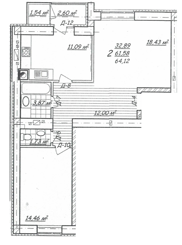 2-комнатная 64.12 м² в ЖК на ул. Замарстыновская, 162-164 от застройщика, Львов