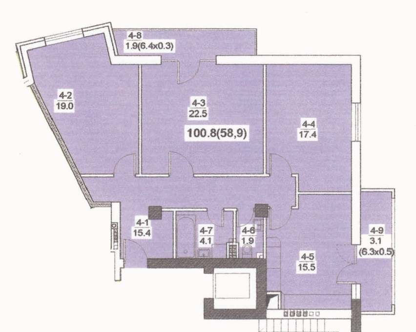 2-комнатная 100.8 м² в ЖК на ул. Ивана Франка, 137А от застройщика, Львов