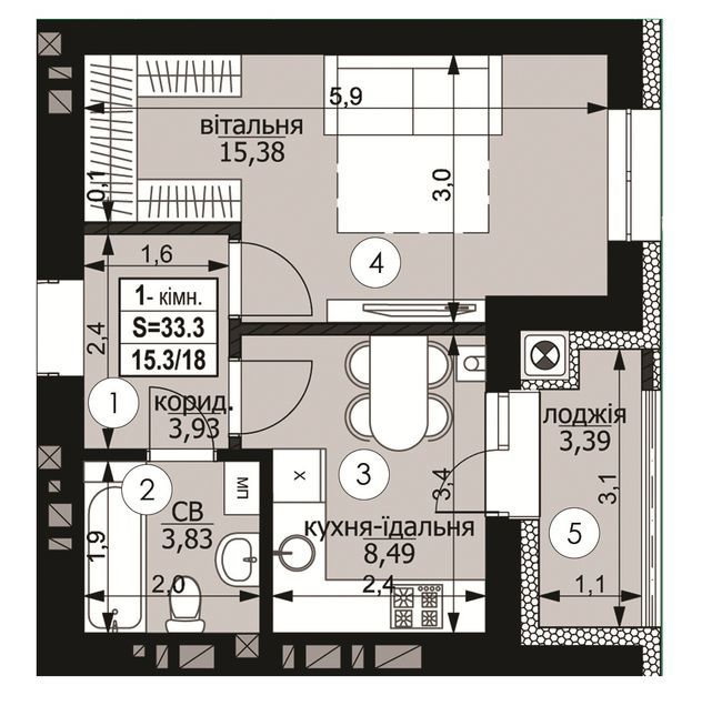 1-комнатная 33.3 м² в ЖК на ул. Пасечная, 133А от 21 700 грн/м², Львов