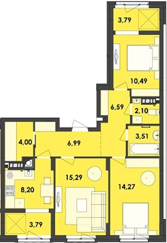 3-комнатная 79.02 м² в ЖК Семицвет от 21 200 грн/м², Львов