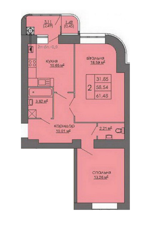 2-комнатная 61.48 м² в ЖК на Стрыйской от 14 000 грн/м², Львов
