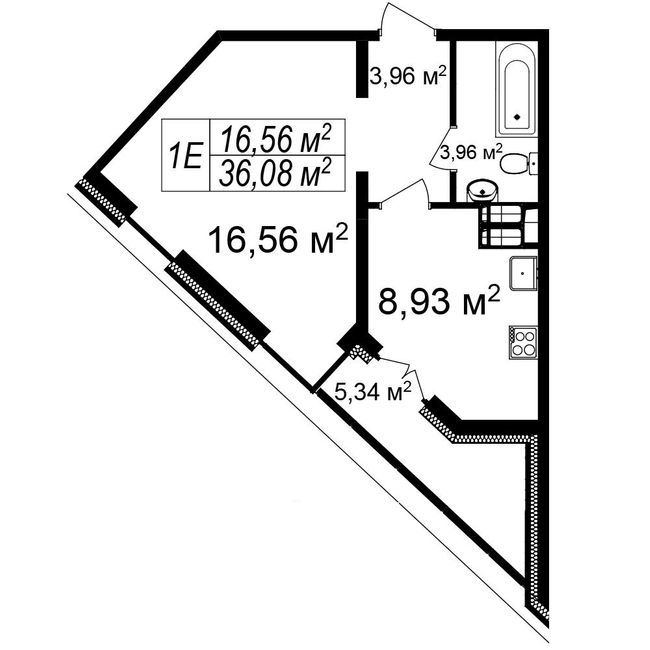 1-комнатная 36.08 м² в ЖК Счастливый Platinum от 38 000 грн/м², Львов