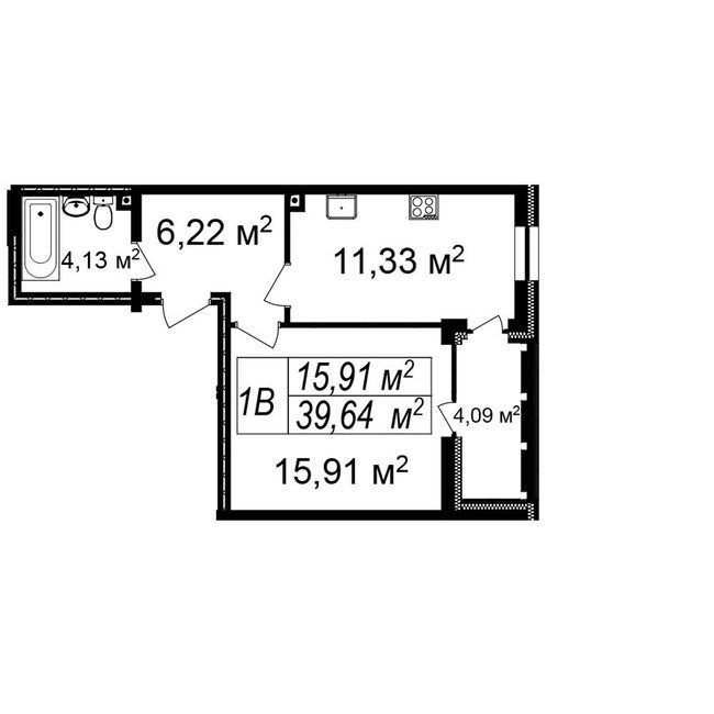 1-кімнатна 39.64 м² в ЖК Щасливий Platinum від 38 000 грн/м², Львів