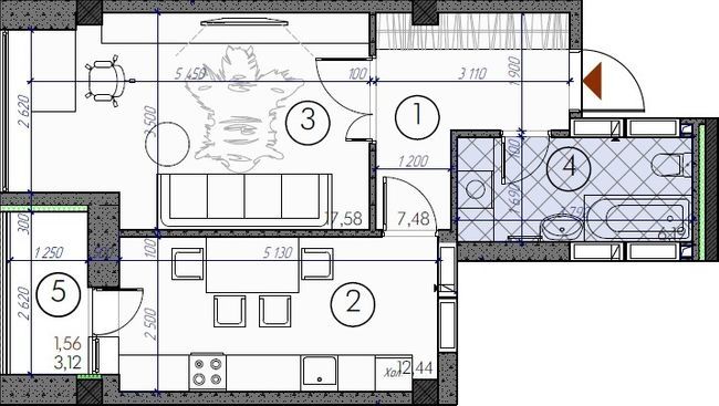 1-кімнатна 45.25 м² в ЖМ Саванна Сіті від 13 500 грн/м², м. Бровари