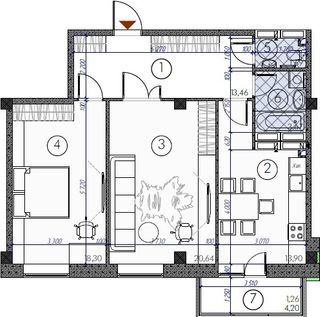 2-комнатная 72.92 м² в ЖМ Саванна Сити от 13 000 грн/м², г. Бровары