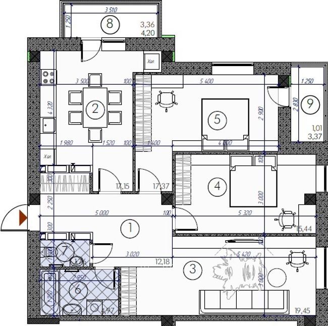 3-комнатная 92.69 м² в ЖМ Саванна Сити от 12 500 грн/м², г. Бровары