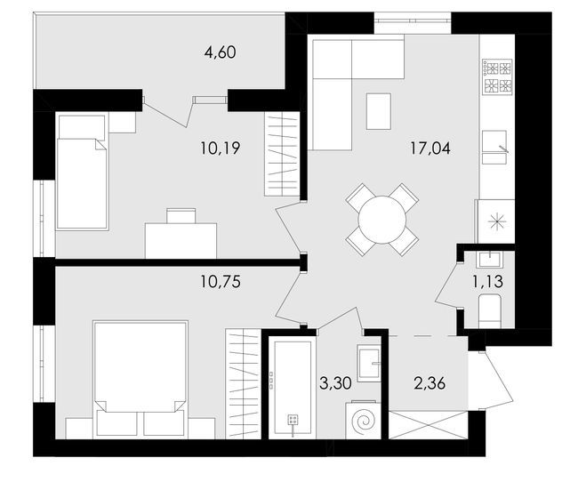 2-кімнатна 46.15 м² в ЖК Avalon Holiday від 15 100 грн/м², с. Сокільники