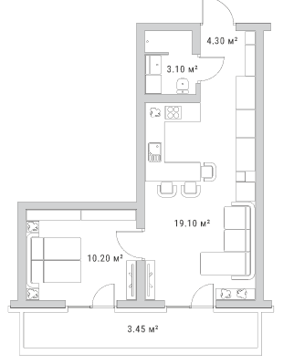 2-кімнатна 40.15 м² в ЖК Standard One від 55 370 грн/м², Київ