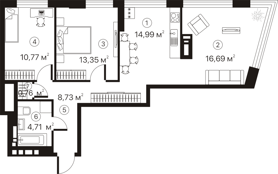 3-комнатная 70 м² в ЖК Terracotta от 27 100 грн/м², Киев