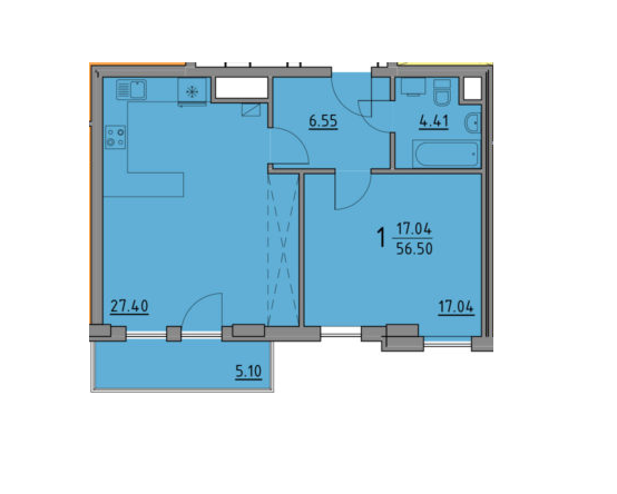 1-комнатная 56.5 м² в ЖК Praud Premium от 37 350 грн/м², Львов