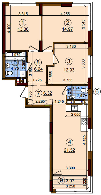 3-кімнатна 80.05 м² в ЖК Варшавський Мікрорайон від 18 155 грн/м², Київ