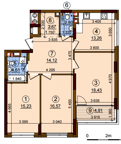 3-комнатная 92.62 м² в ЖК Варшавский Микрорайон от 18 155 грн/м², Киев