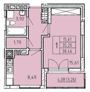 1-комнатная 38.46 м² в ЖК Сонцебуд от 15 000 грн/м², г. Жовква