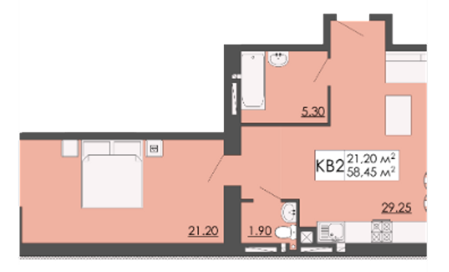 1-кімнатна 58.45 м² в ЖК Родинна казка від 12 000 грн/м², смт Запитів