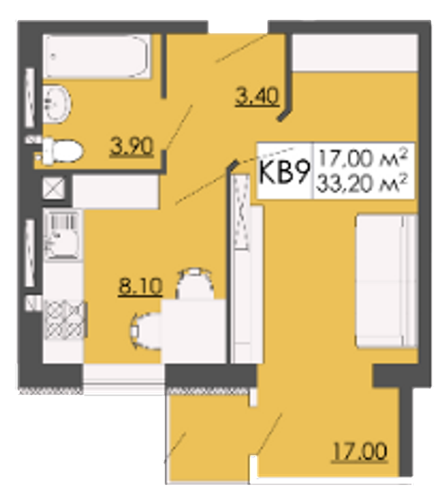 1-комнатная 33.2 м² в ЖК Родинна казка от 12 000 грн/м², пгт Запытов