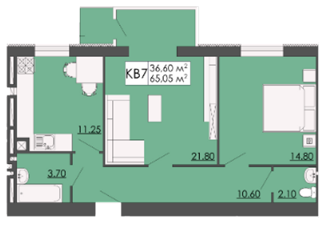 2-кімнатна 65.05 м² в ЖК Родинна казка від 12 000 грн/м², смт Запитів