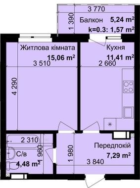 1-комнатная 39.81 м² в ЖК Кришталевi джерела от 41 000 грн/м², Киев