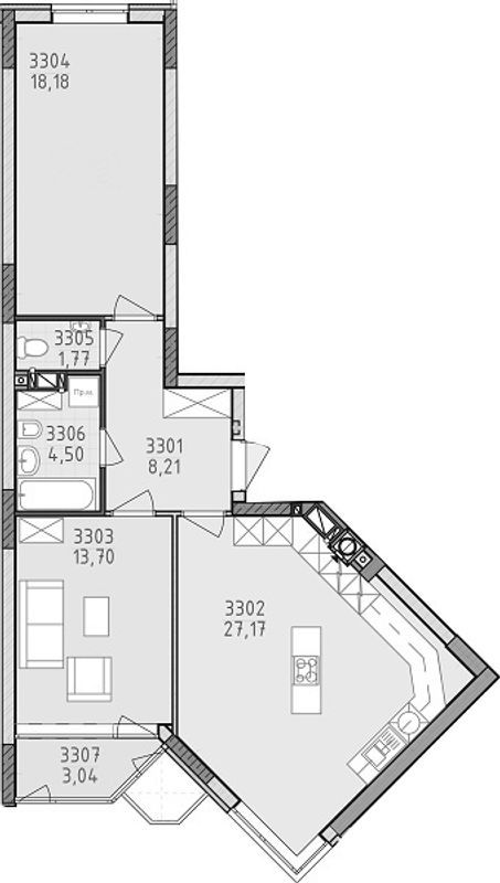 2-кімнатна 74.27 м² в ЖК Лісова казка 2 від 30 000 грн/м², Київ